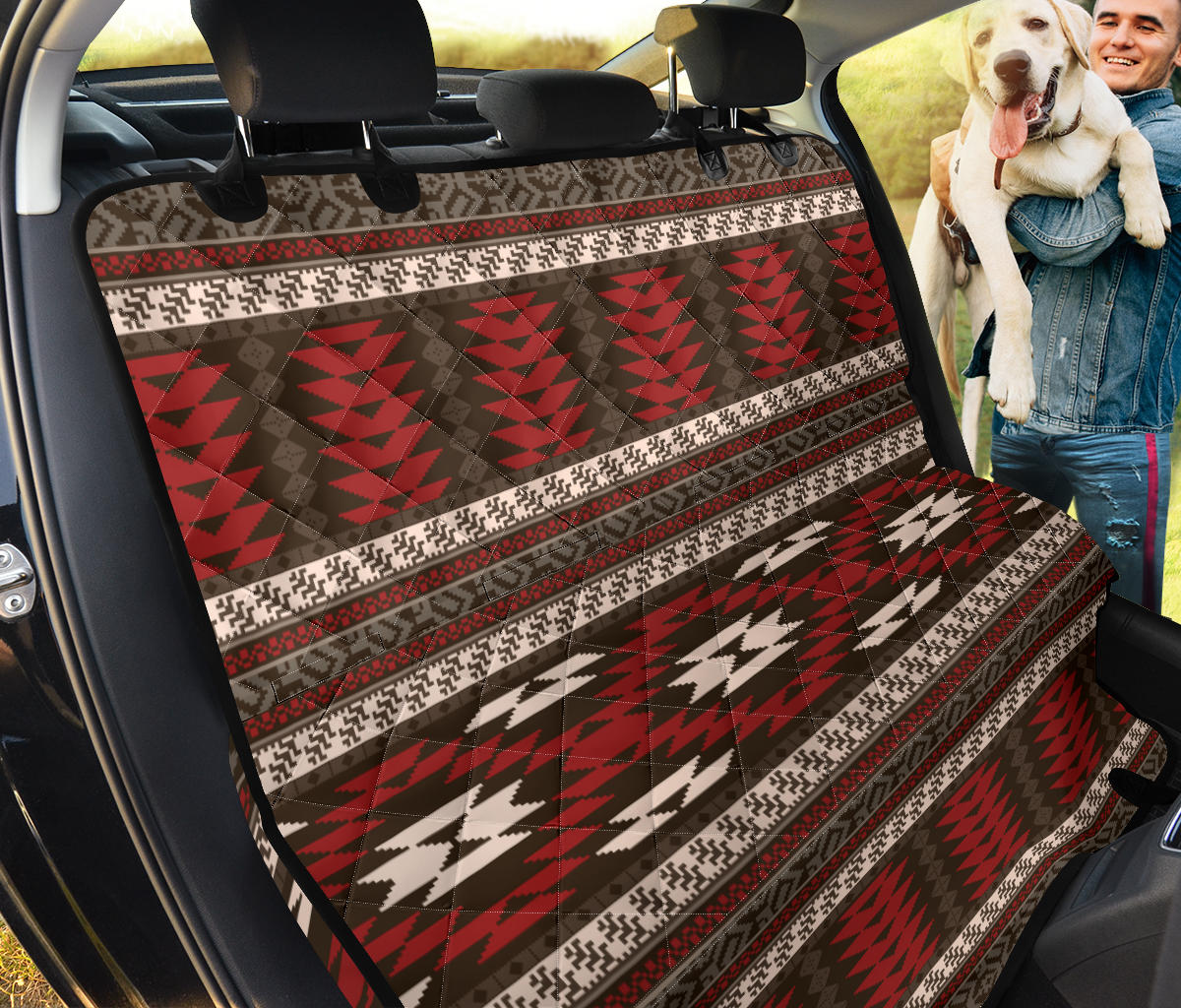 Native Pattern Print Design A03 Rear Dog Car Seat Cover Hammock
