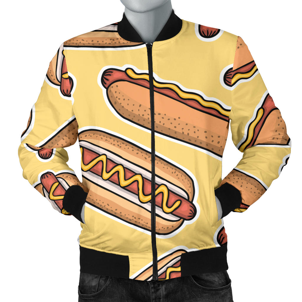 Hot Dog Pattern Print Design 01 Men Bomber Jacket