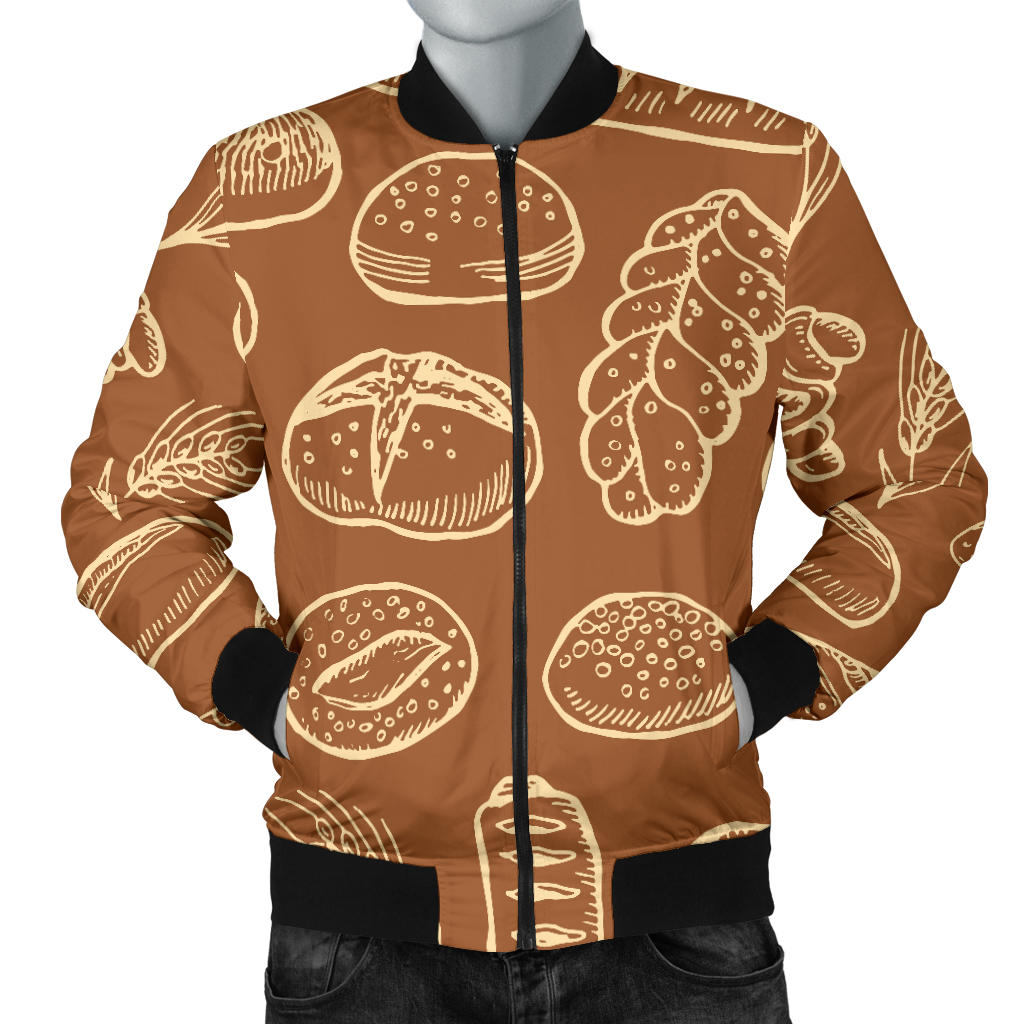 Bread Pattern Print Design 03 Men Bomber Jacket