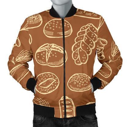 Bread Pattern Print Design 03 Men Bomber Jacket