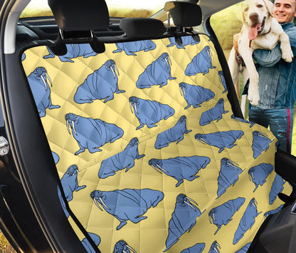 Walrus Pattern Print Design 02 Rear Dog Car Seat Cover Hammock