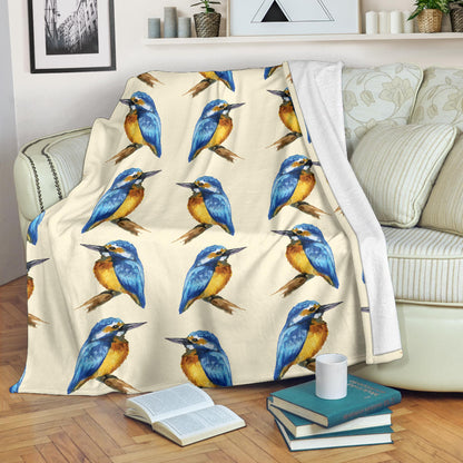 Kingfisher Pattern Print Design 01 Premium Blanket