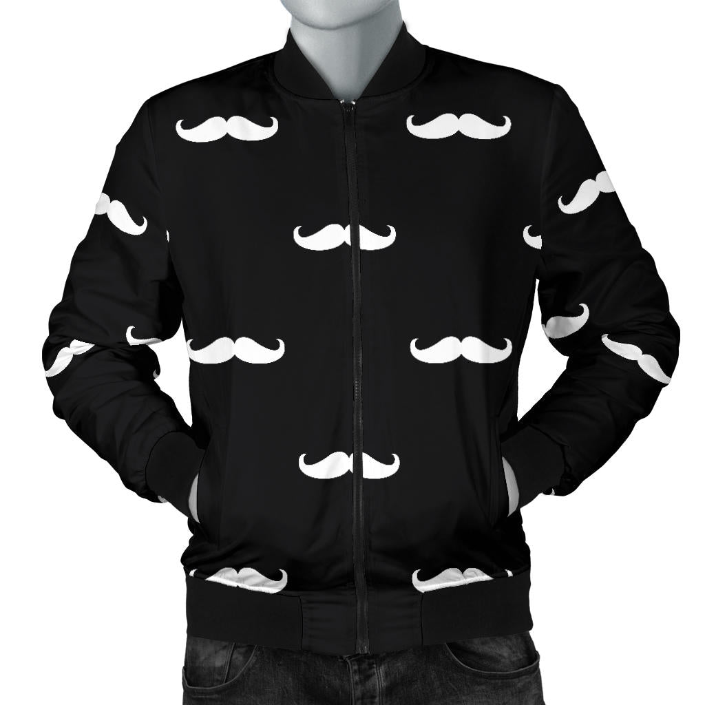 Mustache Pattern Print Design A04 Men Bomber Jacket