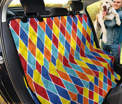 Harlequin Pattern Print Design 01 Rear Dog Car Seat Cover Hammock