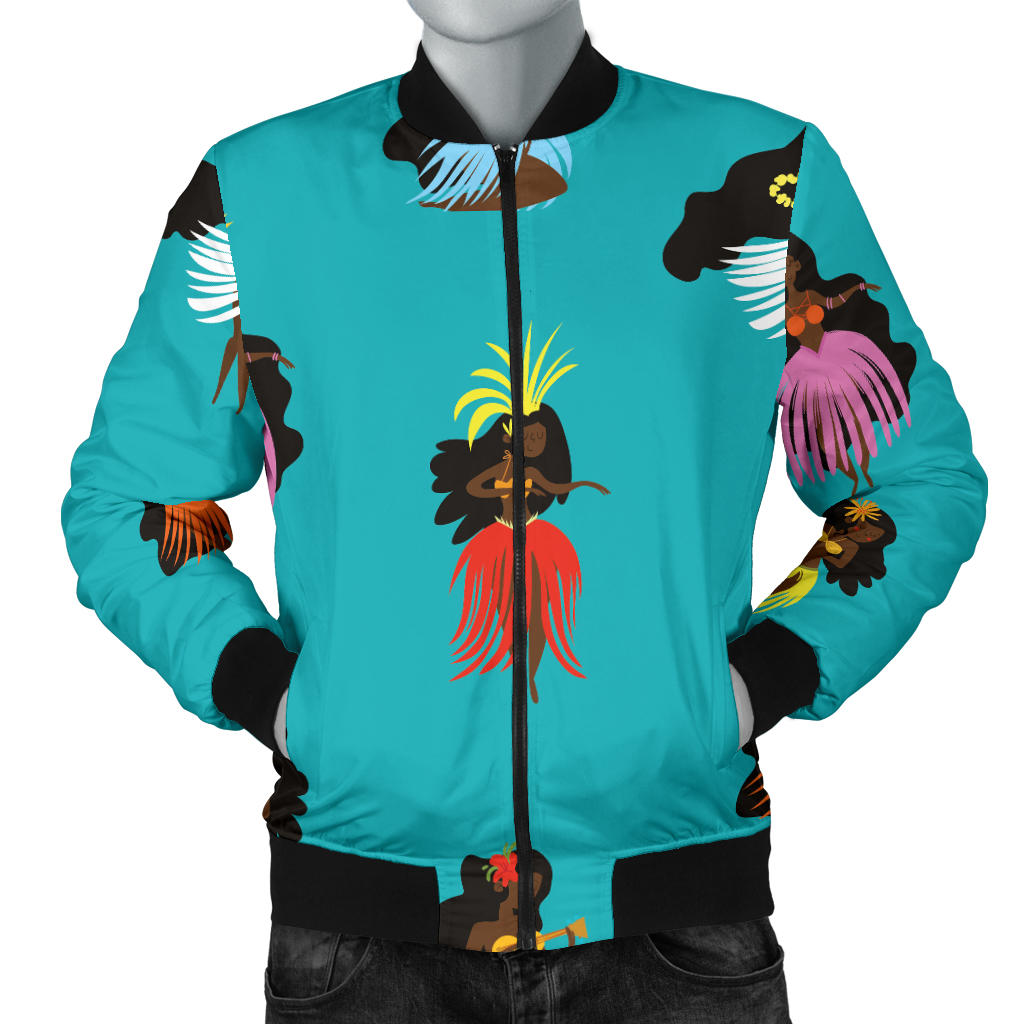 Hula Dancers Pattern Print Design 04 Men Bomber Jacket