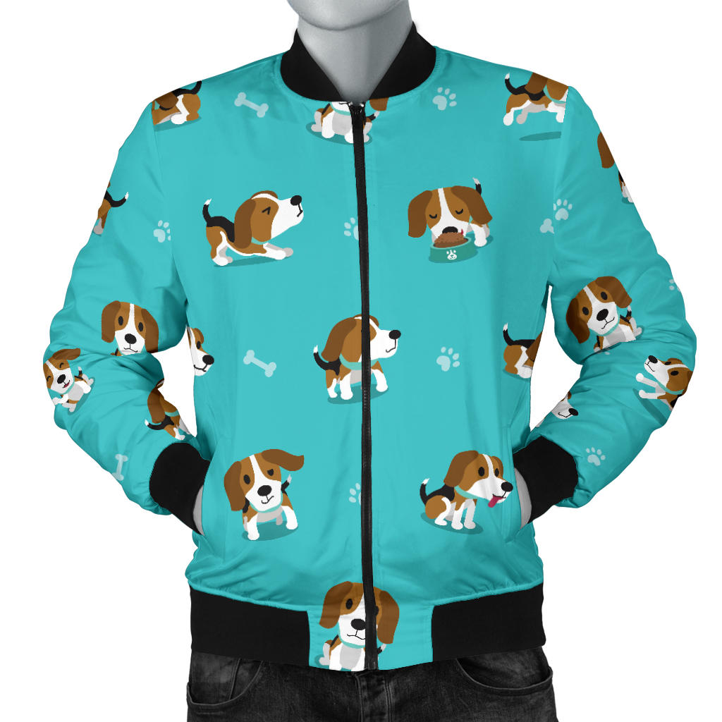Beagle Pattern Print Design 05 Men Bomber Jacket
