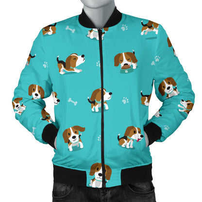 Beagle Pattern Print Design 05 Men Bomber Jacket