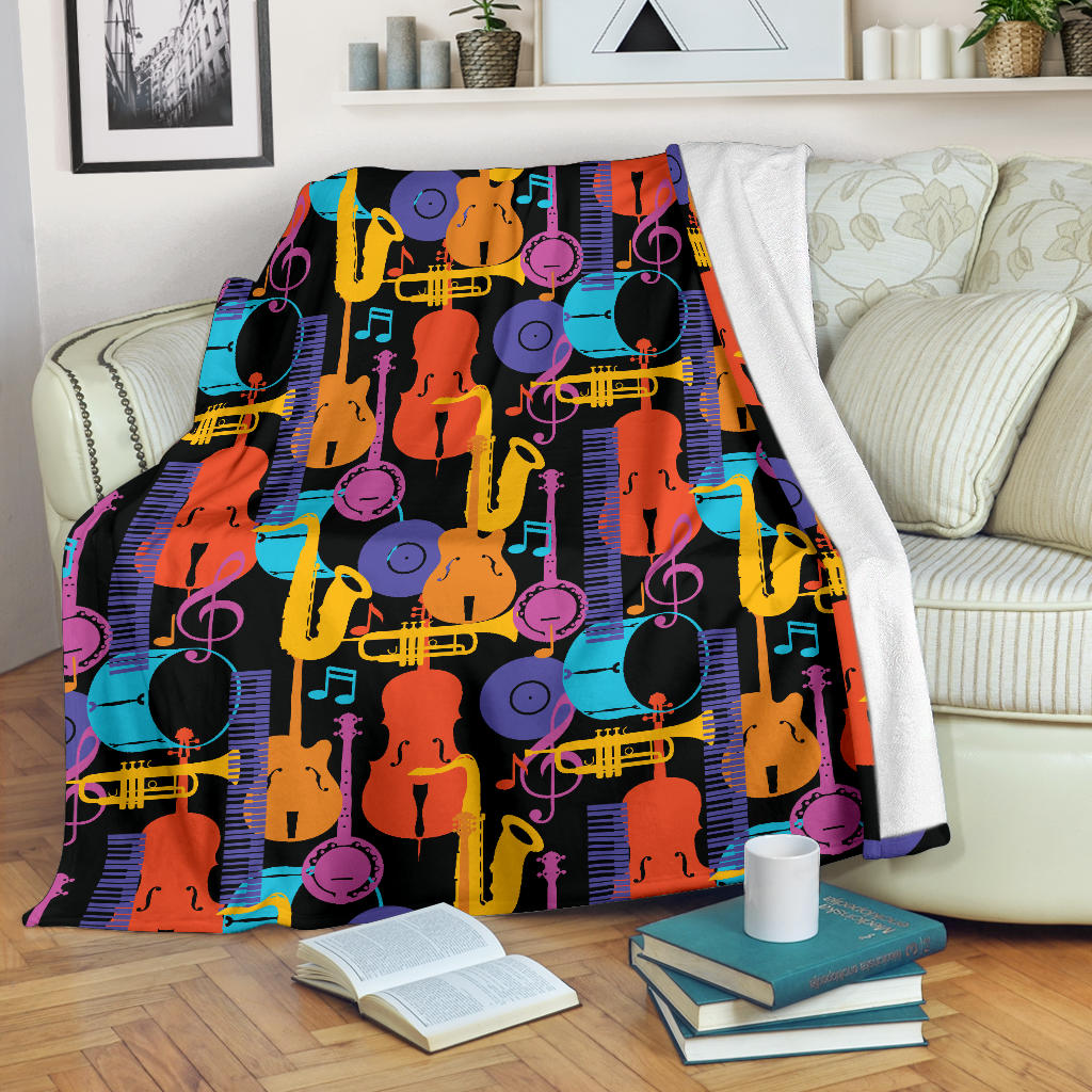 Jazz Pattern Print Design 03 Premium Blanket