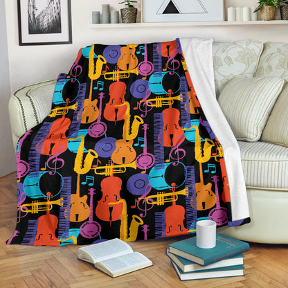 Jazz Pattern Print Design 03 Premium Blanket