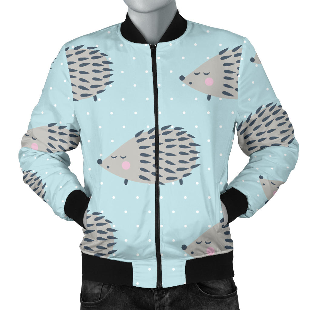 Hedgehog Pattern Print Design 02 Men Bomber Jacket