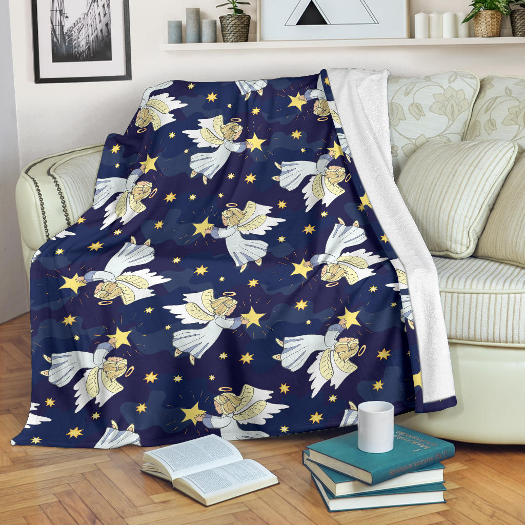 Angel Pattern Print Design 06 Premium Blanket