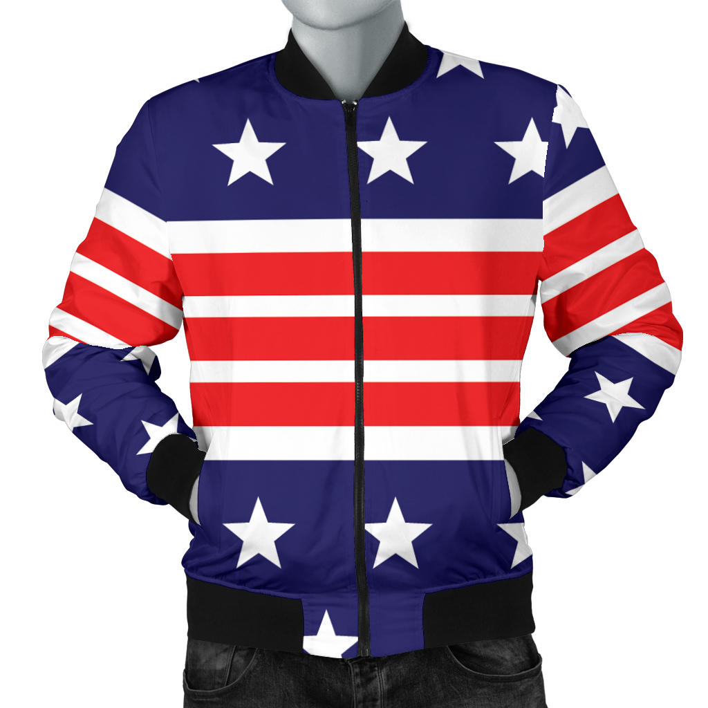 Patriotic Pattern Print Design A04 Men Bomber Jacket
