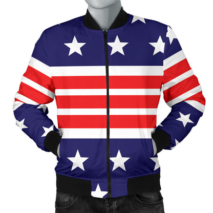 Patriotic Pattern Print Design A04 Men Bomber Jacket