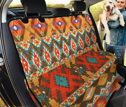 Native Pattern Print Design A01 Rear Dog Car Seat Cover Hammock