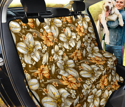 Lily Pattern Print Design 01 Rear Dog Car Seat Cover Hammock