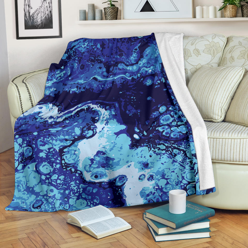 Ocean Liquid Pattern Print Design A03 Premium Blanket