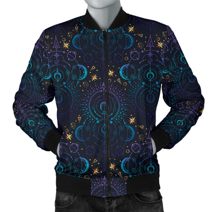 Celestial Pattern Print Design 06 Men Bomber Jacket