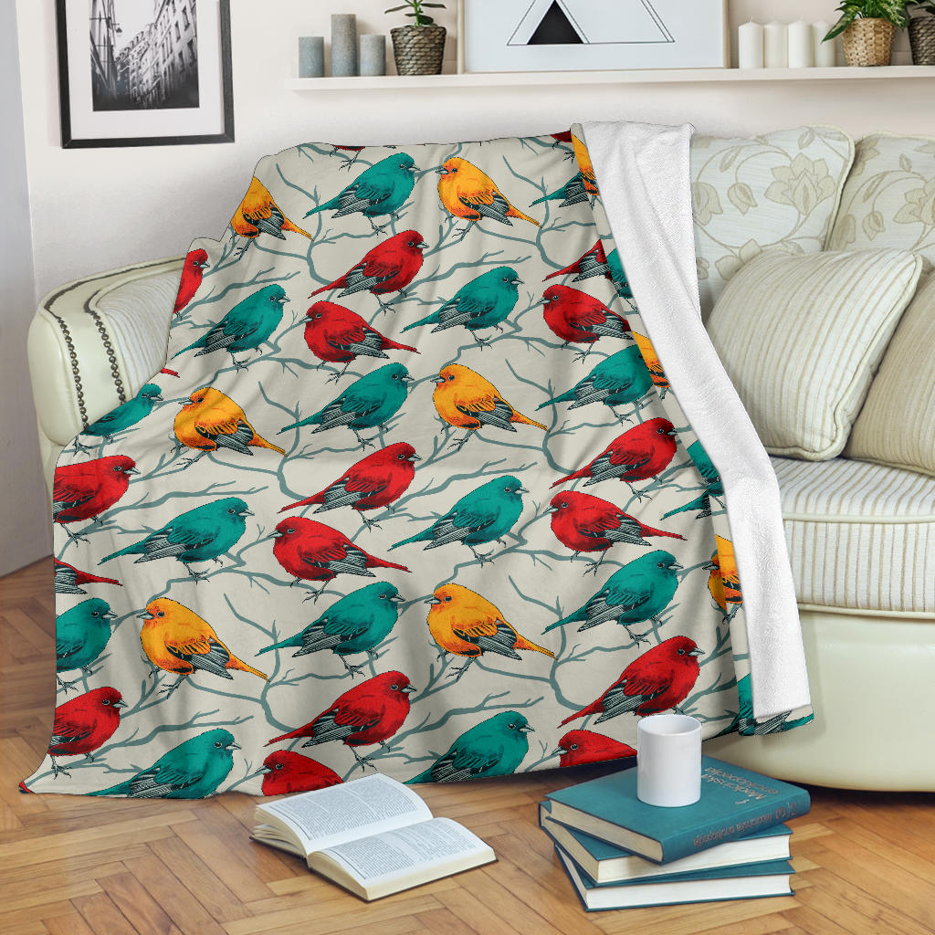 Birds Pattern Print Design 04 Premium Blanket