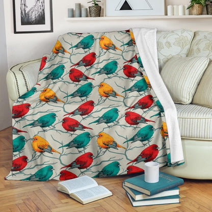 Birds Pattern Print Design 04 Premium Blanket