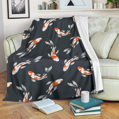KOI Fish Pattern Print Design 04 Premium Blanket