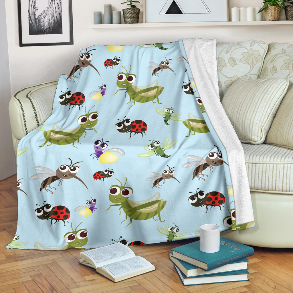 Ladybug Pattern Print Design 01 Premium Blanket