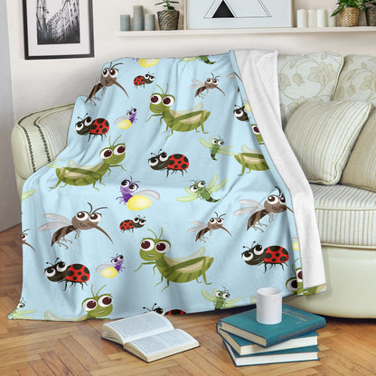 Ladybug Pattern Print Design 01 Premium Blanket
