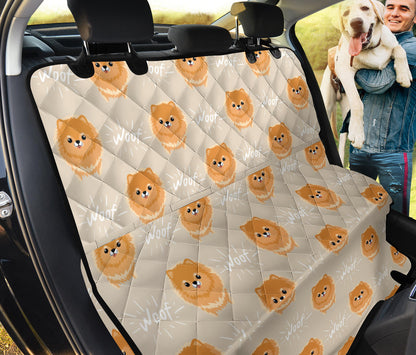 Pomeranians Pattern Print Design A04 Rear Dog Car Seat Cover Hammock