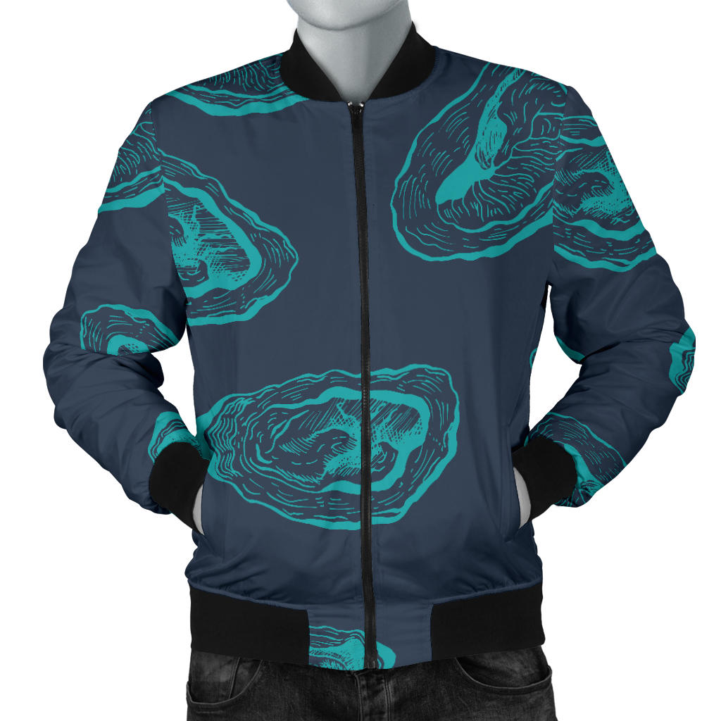 Oyster Pattern Print Design 01 Men Bomber Jacket