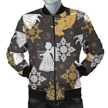 Angel Pattern Print Design 04 Men Bomber Jacket