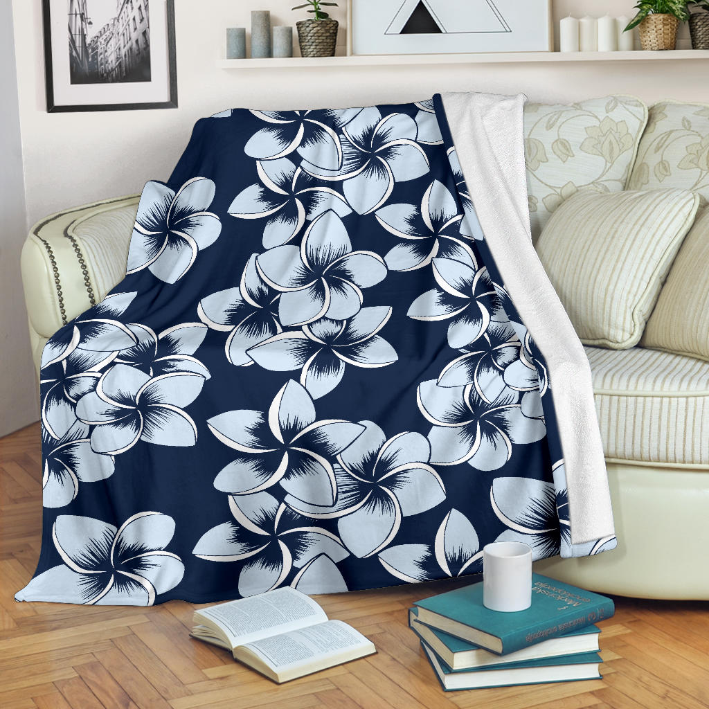 Plumeria Pattern Print Design A02 Premium Blanket