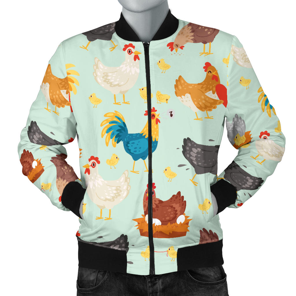 Chicken Pattern Print Design 07 Men Bomber Jacket