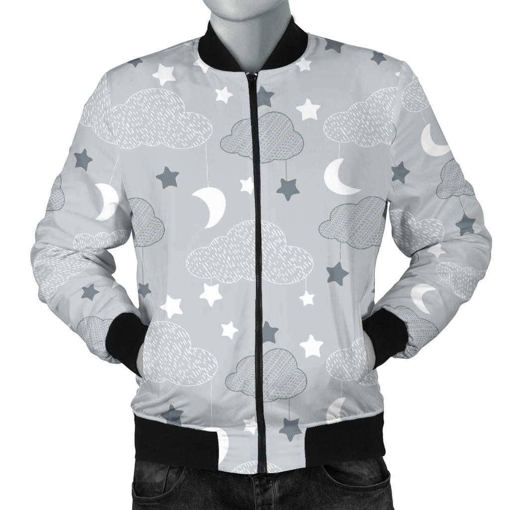 Cloud Pattern Print Design 04 Men Bomber Jacket