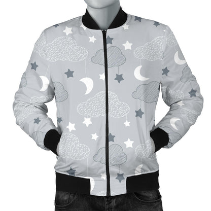 Cloud Pattern Print Design 04 Men Bomber Jacket