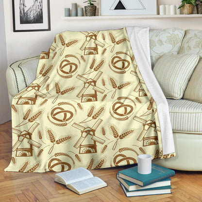 Agricultural Windmills Print Design 03 Premium Blanket