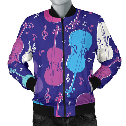 Cello Pattern Print Design 01 Men Bomber Jacket