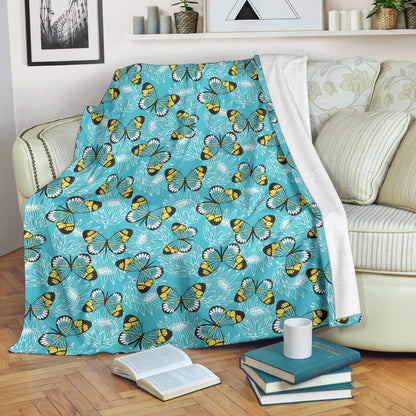 Butterfly Pattern Print Design 010 Premium Blanket