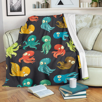 Octopus Pattern Print Design A01 Premium Blanket