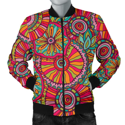 Boho Pattern Print Design 01 Men Bomber Jacket