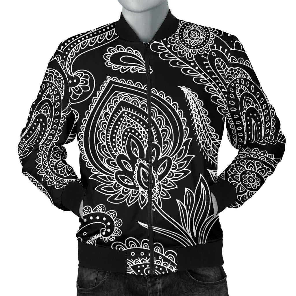 Paisley Pattern Print Design A04 Men Bomber Jacket