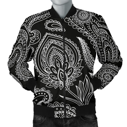 Paisley Pattern Print Design A04 Men Bomber Jacket