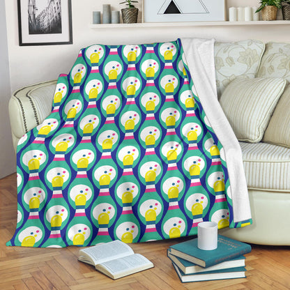 Bowling Pattern Print Design 04 Premium Blanket