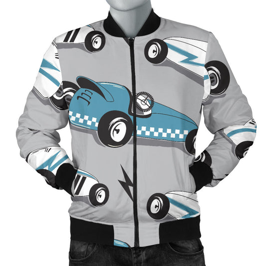 Racing Vintage Pattern Print Design A02 Men Bomber Jacket