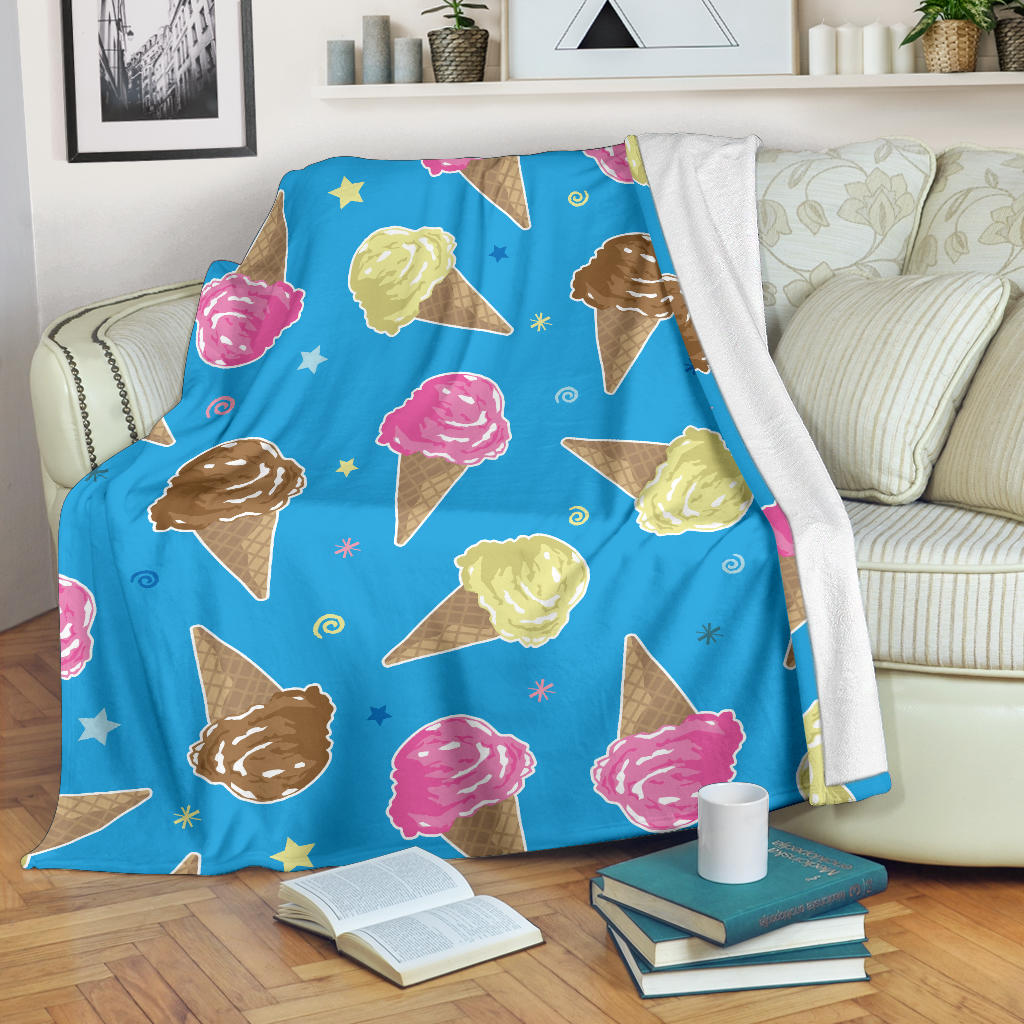 Ice Cream Pattern Print Design 01 Premium Blanket