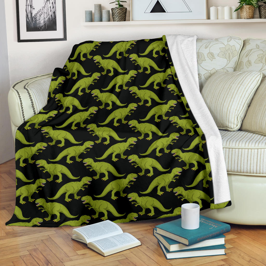 T Rex Pattern Print Design A02 Premium Blanket