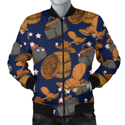Cowboy Pattern Print Design 03 Men Bomber Jacket