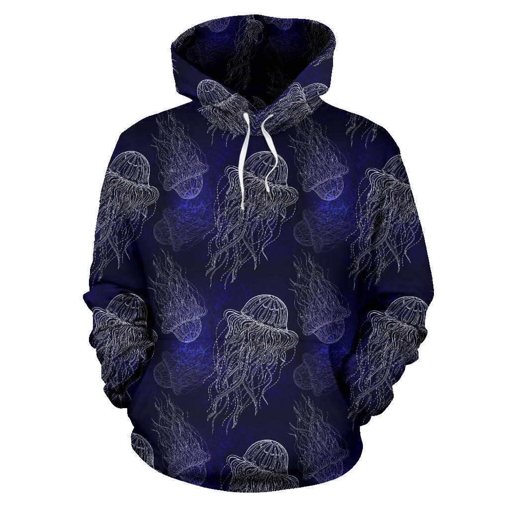 Jellyfish Pattern Print Design 02 Pullover Hoodie