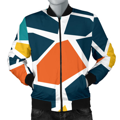 Mosaic Pattern Print Design 02 Men Bomber Jacket