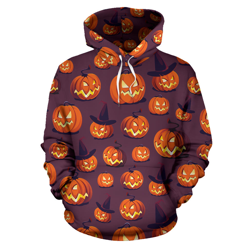 Halloween Pumpkin Pattern Print Design 03 Pullover Hoodie