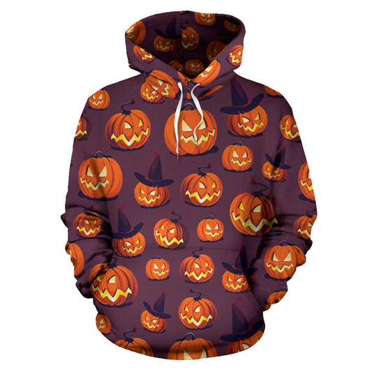 Halloween Pumpkin Pattern Print Design 03 Pullover Hoodie