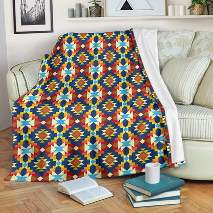 Aztec Pattern Print Design 01 Premium Blanket